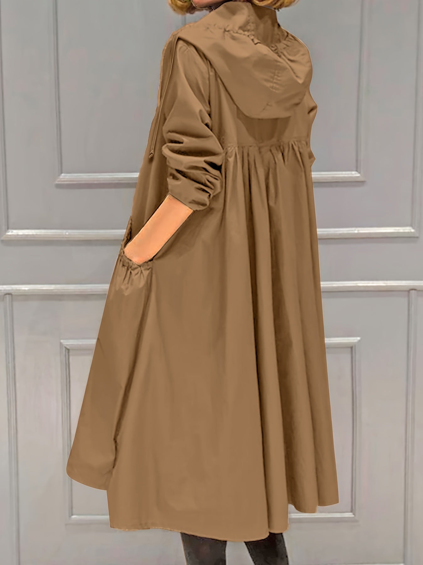 Valenzora | Women's Casual Long Jacket with Hood and Zipper