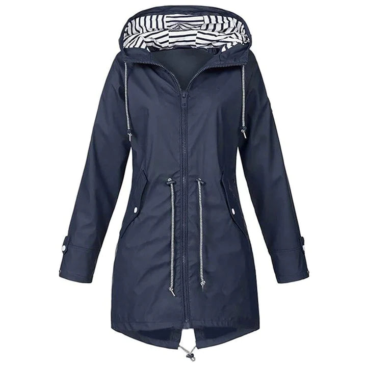 Valenzora Stylische, wasserdichte Outdoor-Regenjacke mit Kapuze für Damen | Klassischer Stil & Ideal für Outdoor-Aktivitäten
