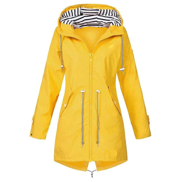 Valenzora Stylische, wasserdichte Outdoor-Regenjacke mit Kapuze für Damen | Klassischer Stil & Ideal für Outdoor-Aktivitäten