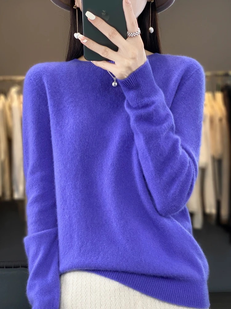 Valenzora | Women's Cashmere Sweater, Round Neck, Soft and Elegant Knit Sweater