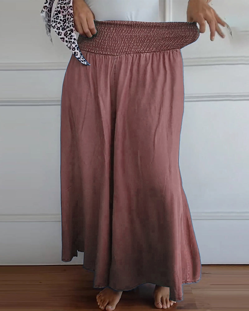 Valenzora | Trousers with elasticated waistband and wide legs