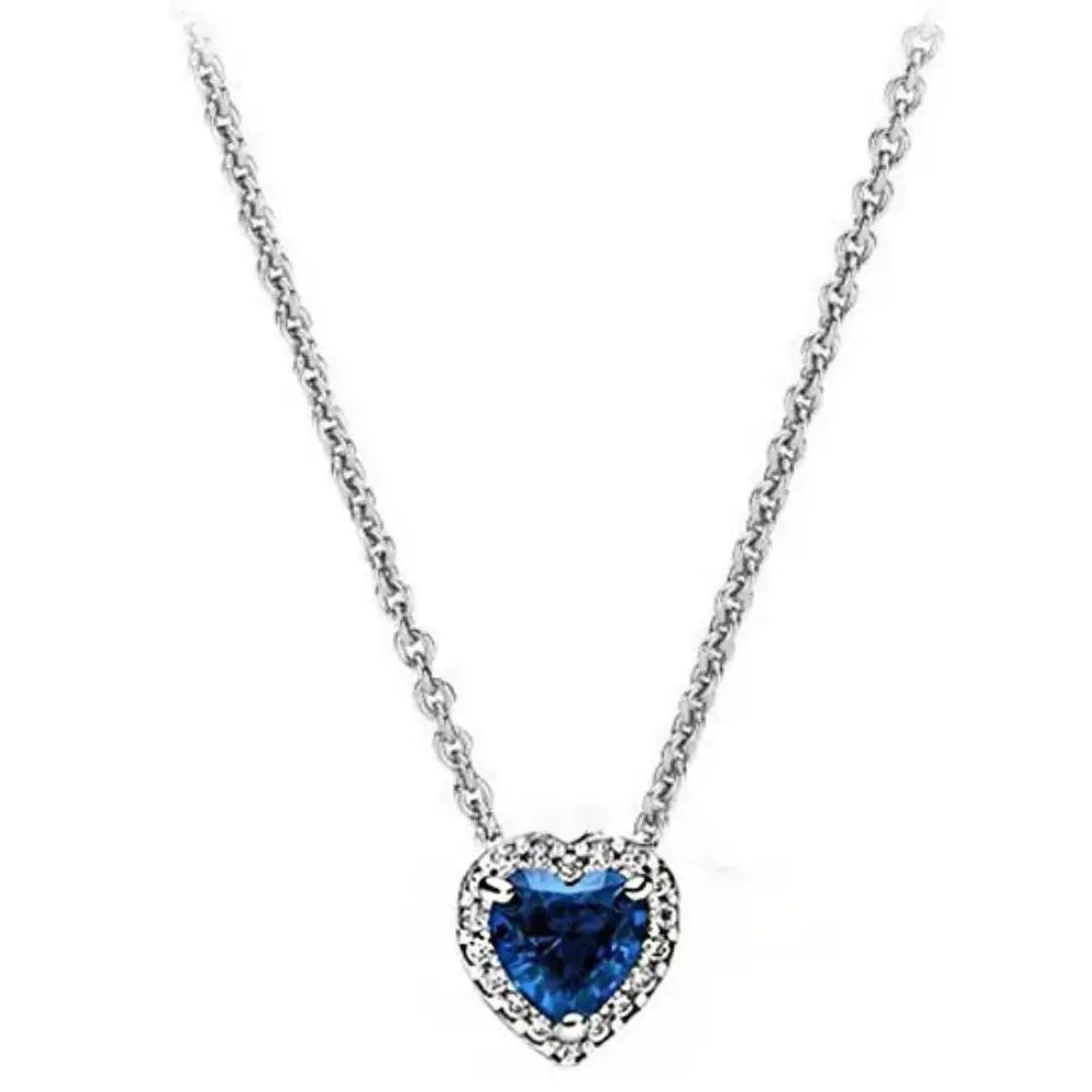 Valenzora | Damen Halskette mit herzförmigem, blendendem Anhänger aus Sterlingsilber