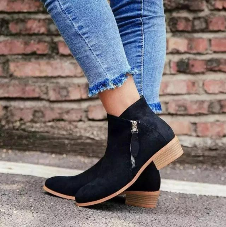 Valenzora | Damen-Wildlederstiefel mit bequemer Passform und Reißverschluss