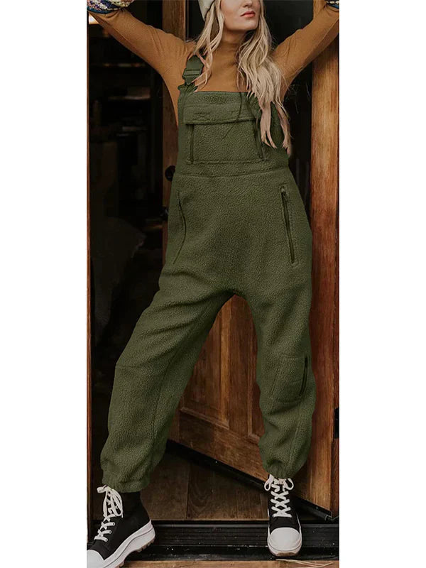 Valenzora | Damen Fleece-Thermo-Overall mit Reißverschlusstaschen