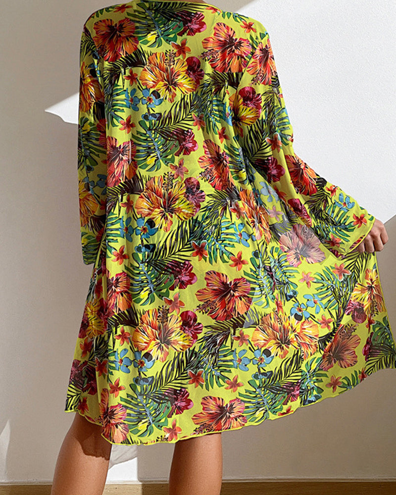 Valenzora | Three-piece bikini set with flowers