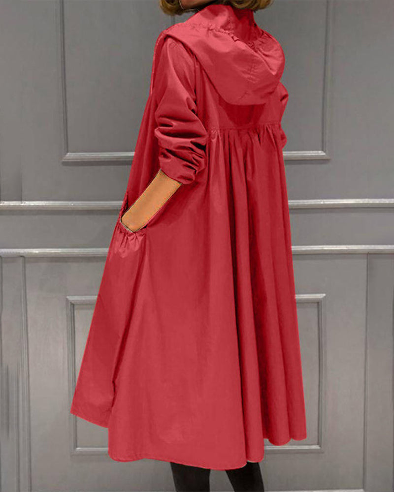 Valenzora | Wasserdichter langer Trenchcoat mit