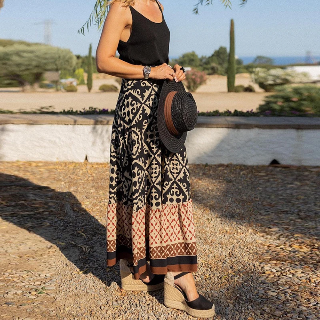 Rock | Trendiger geometrischer High-Waist-Rock für Freizeit