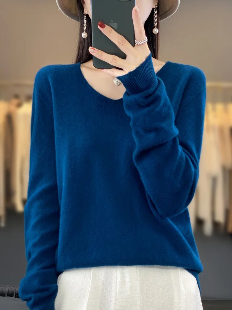 Valenzora | Women's Cashmere Pullover, Elegant V-neck, Soft & Comfortable