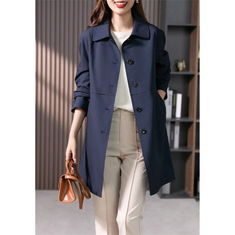 Valenzora | Klassischer Trenchcoat für Damen, einfach gebunden, taillierter Damenmantel