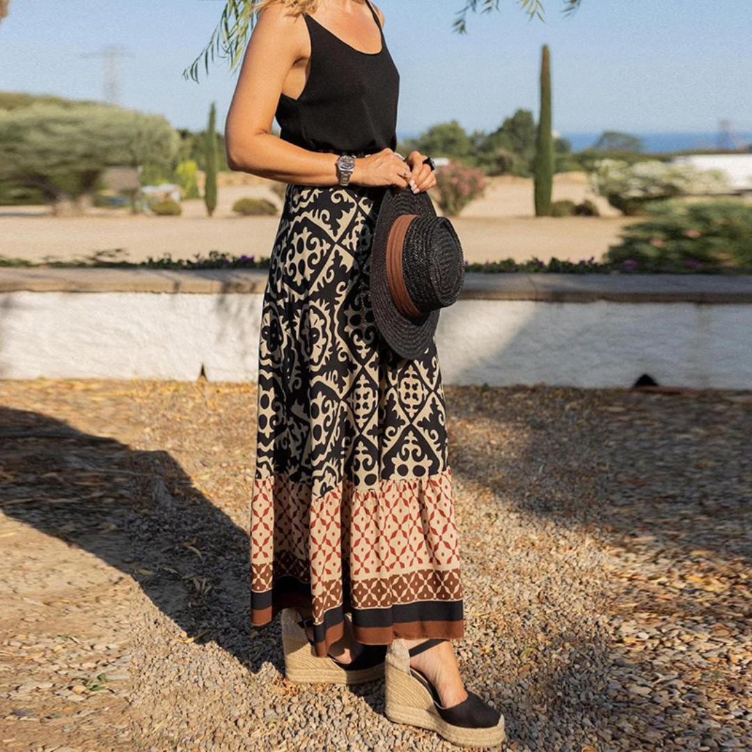 Valenzora | Trendiger Rock mit hoher Taille und geometrischem Muster