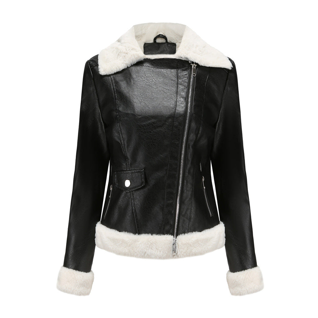 Valenzora | Winterlederjacke mit Fleece-Futter