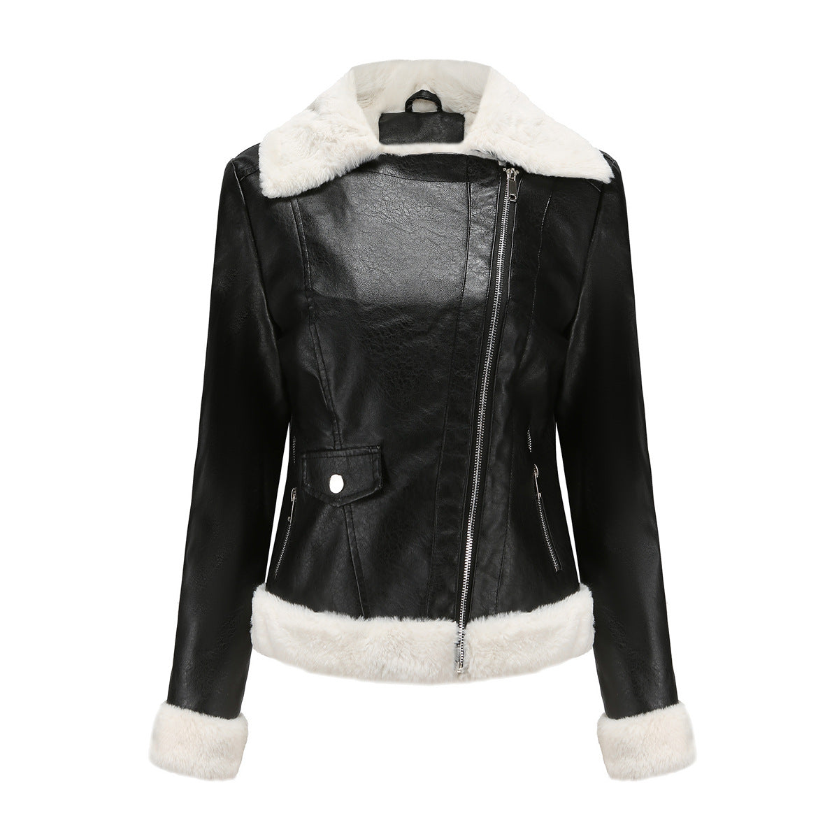 Valenzora | Winterlederjacke mit Fleece-Futter