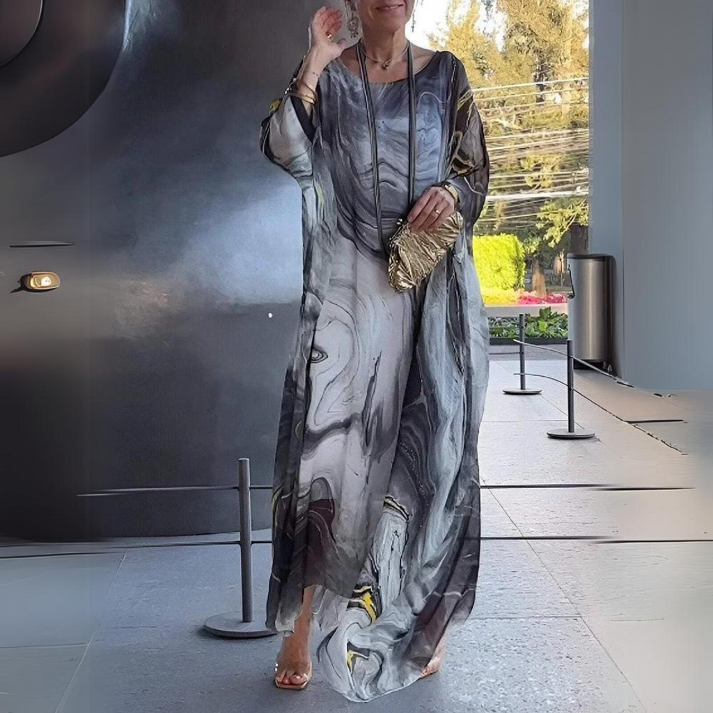 Valenzora | Slimming silk chiffon elegant dress