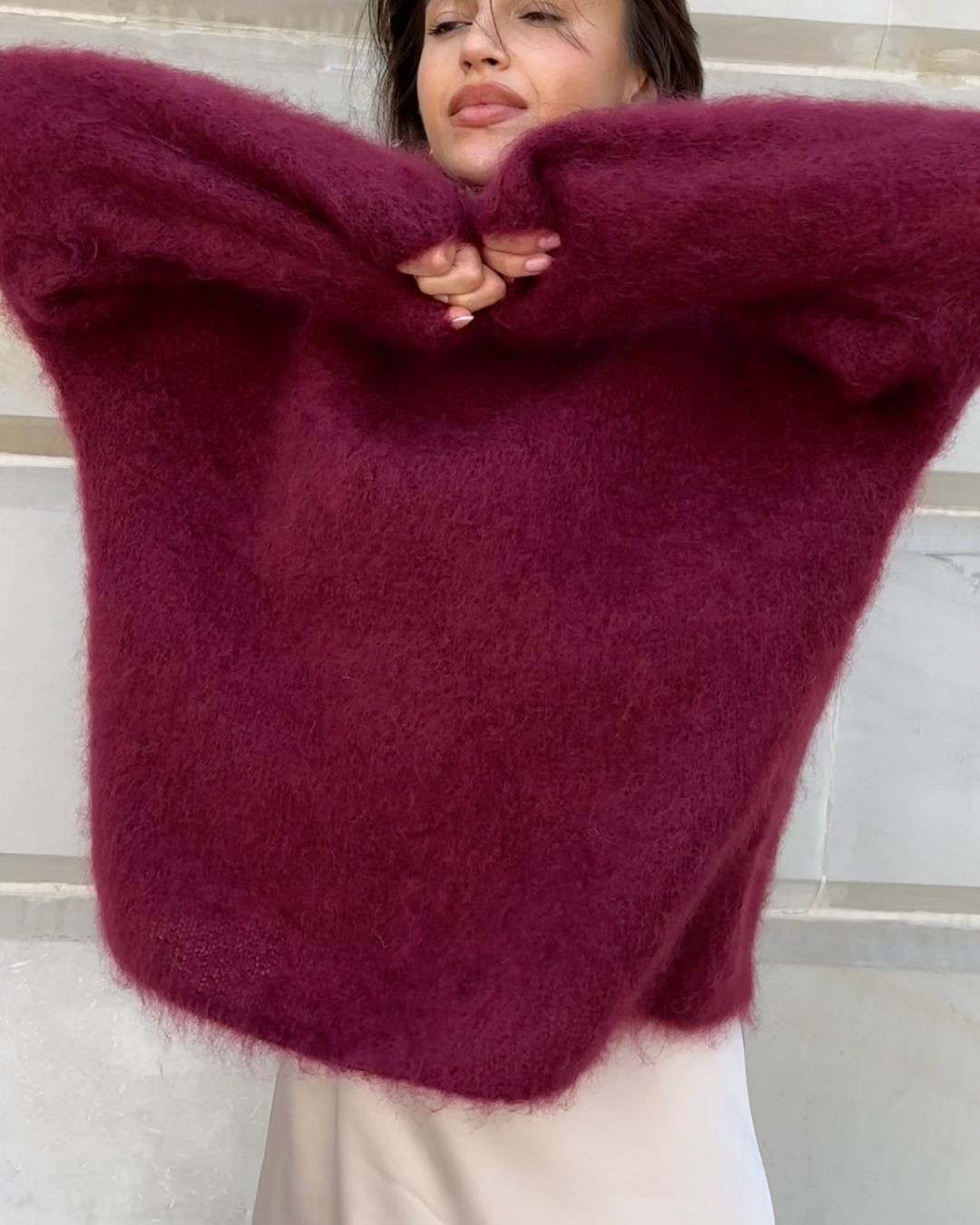 Valenzora | Mohair blend pullover with round neck