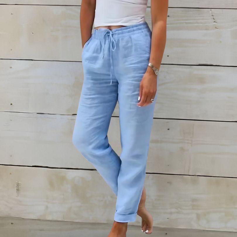 Valenzora | Comfortable cotton trousers in linen