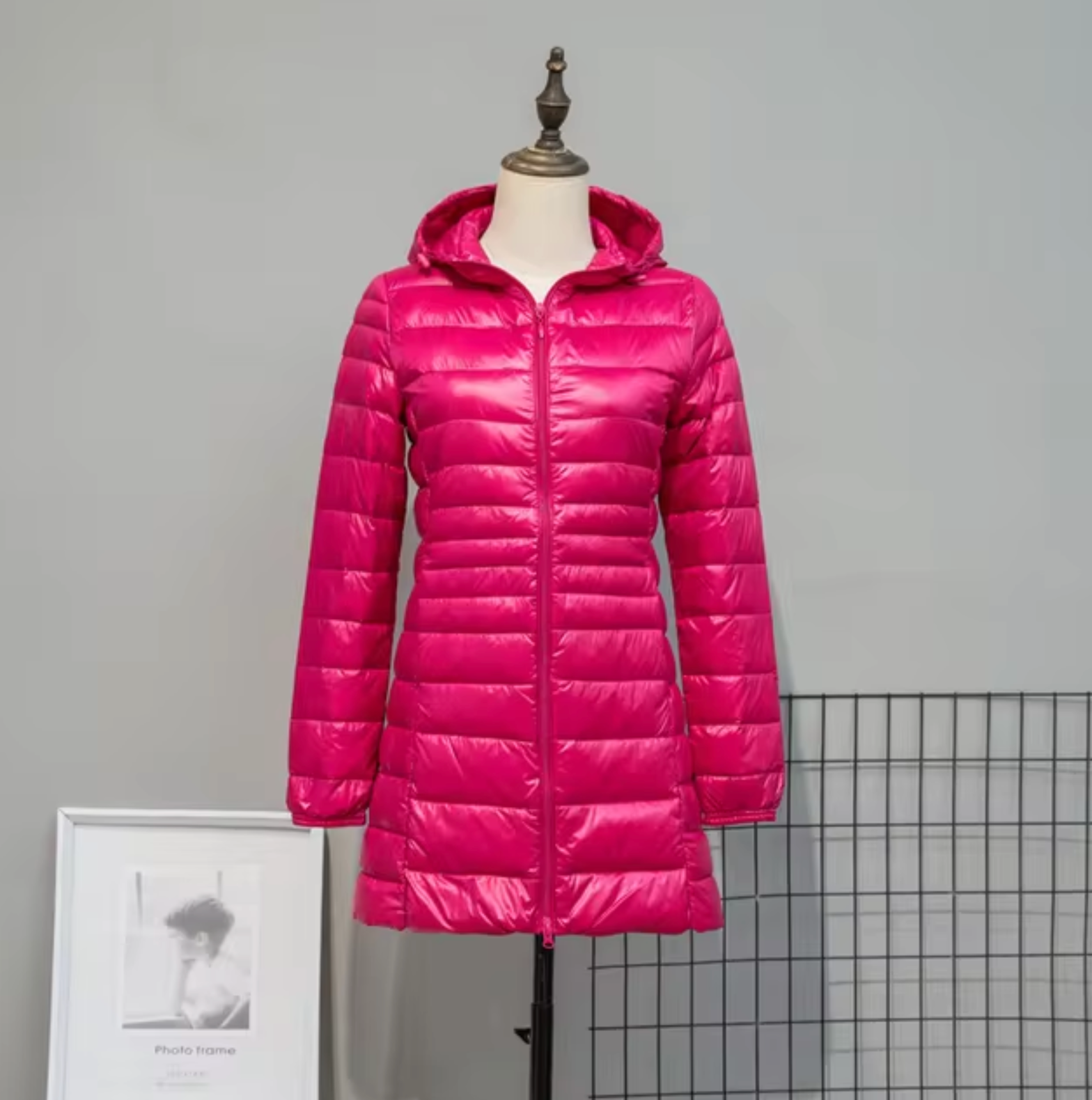 – Puffer coat with hood