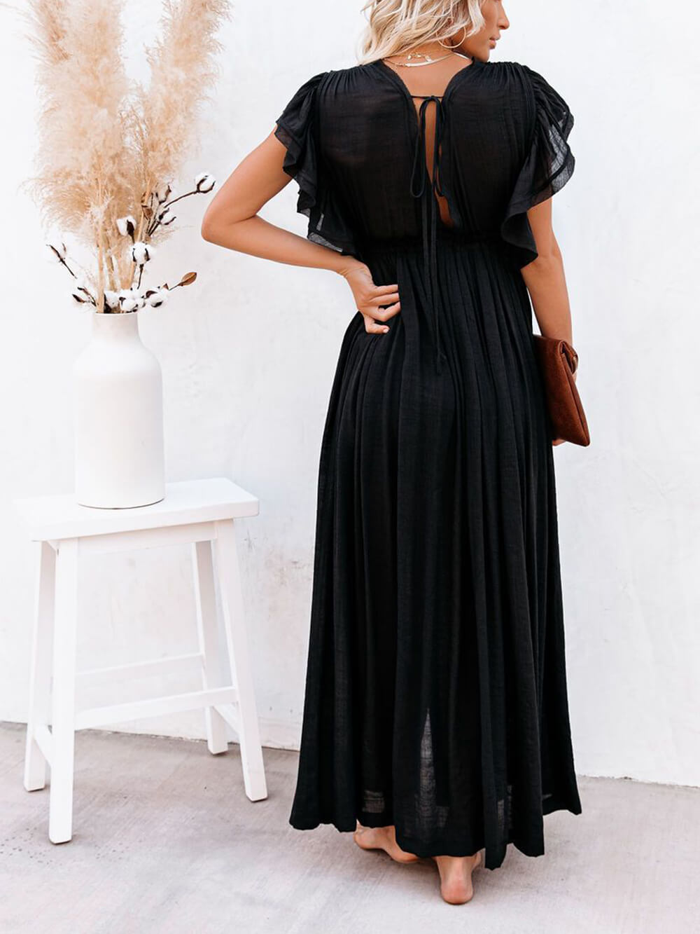 Valenzora | Stylish maxi dress with flutter sleeves for women