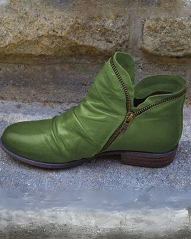 Valenzora | Lederstiefel mit Reißverschluss