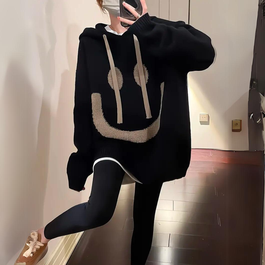 Valenzora | Hoodie with Smiley Print for Women
