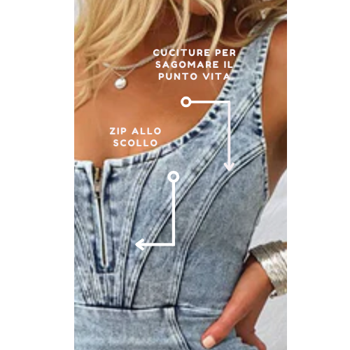 Valenzora | Jeanskleid mit figurbetonter Silhouette für einen eleganten Look