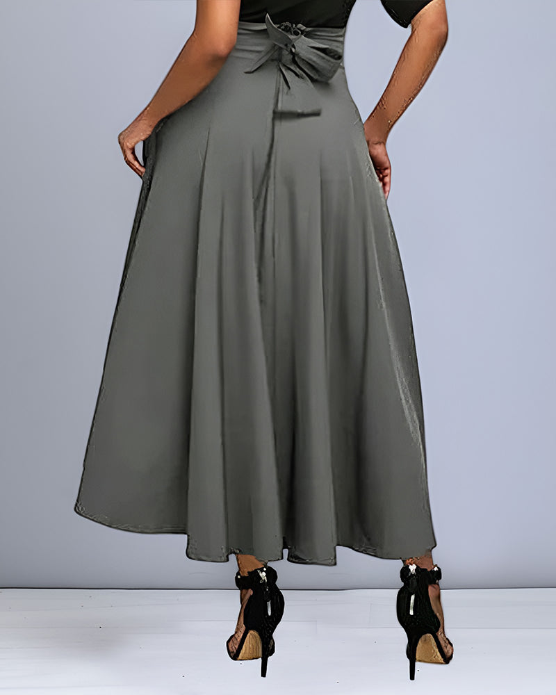 Valenzora | Maxi skirt with high waist and back tie