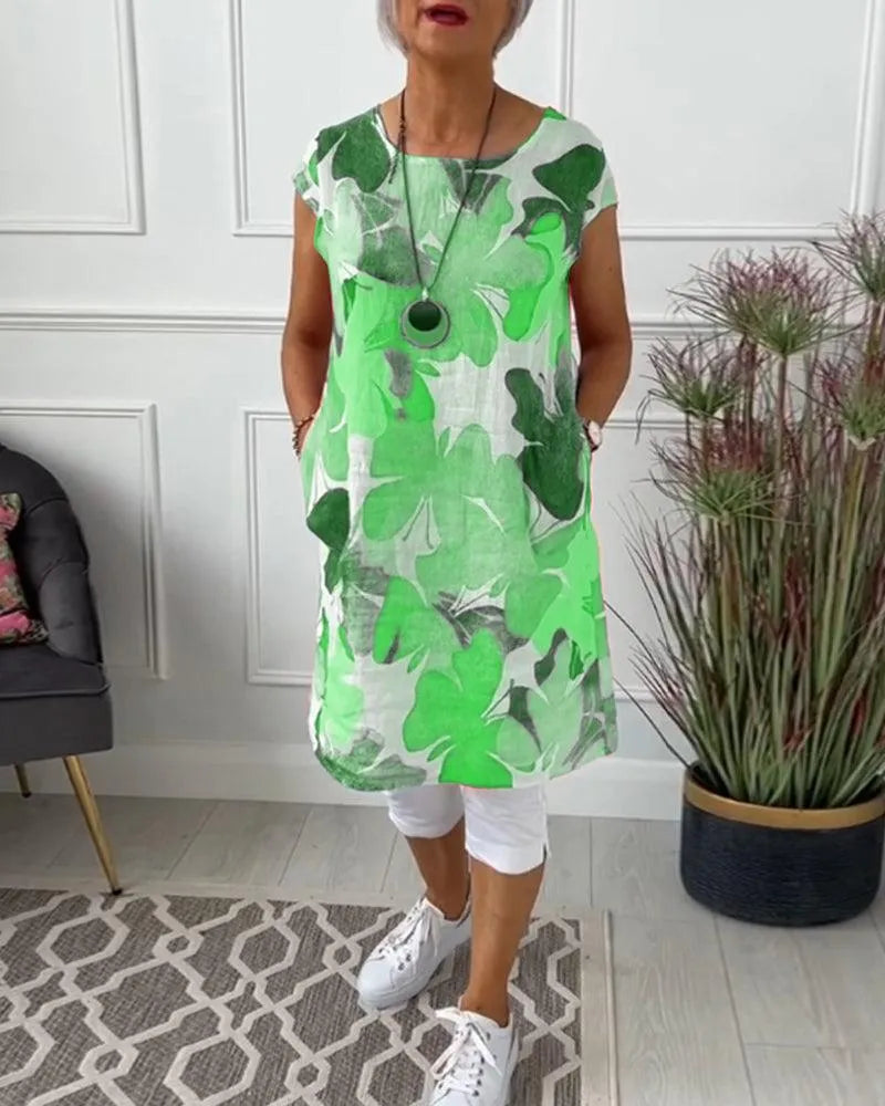 Valenzora | Sommerkleid mit asymmetrischem Schnitt und hohem Schlitz