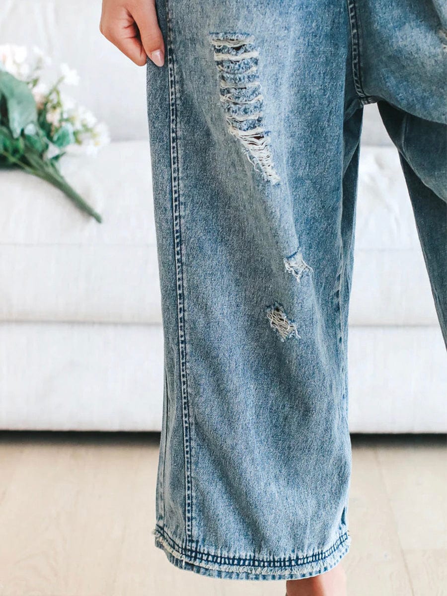 Valenzora | Sleeveless Loose Denim Jumpsuit