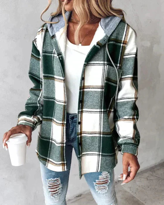 Checkered jacket with hood