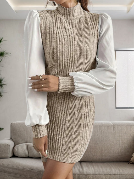 Valenzora | Elegantes geripptes Herbst-Pulloverkleid für Damen
