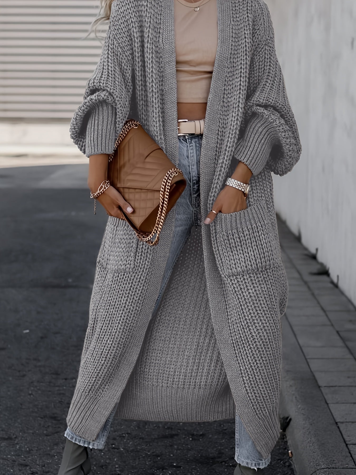 Valenzora Strickjacke aus Wolle mit Taschen für Damen | Perfekt für den Alltag