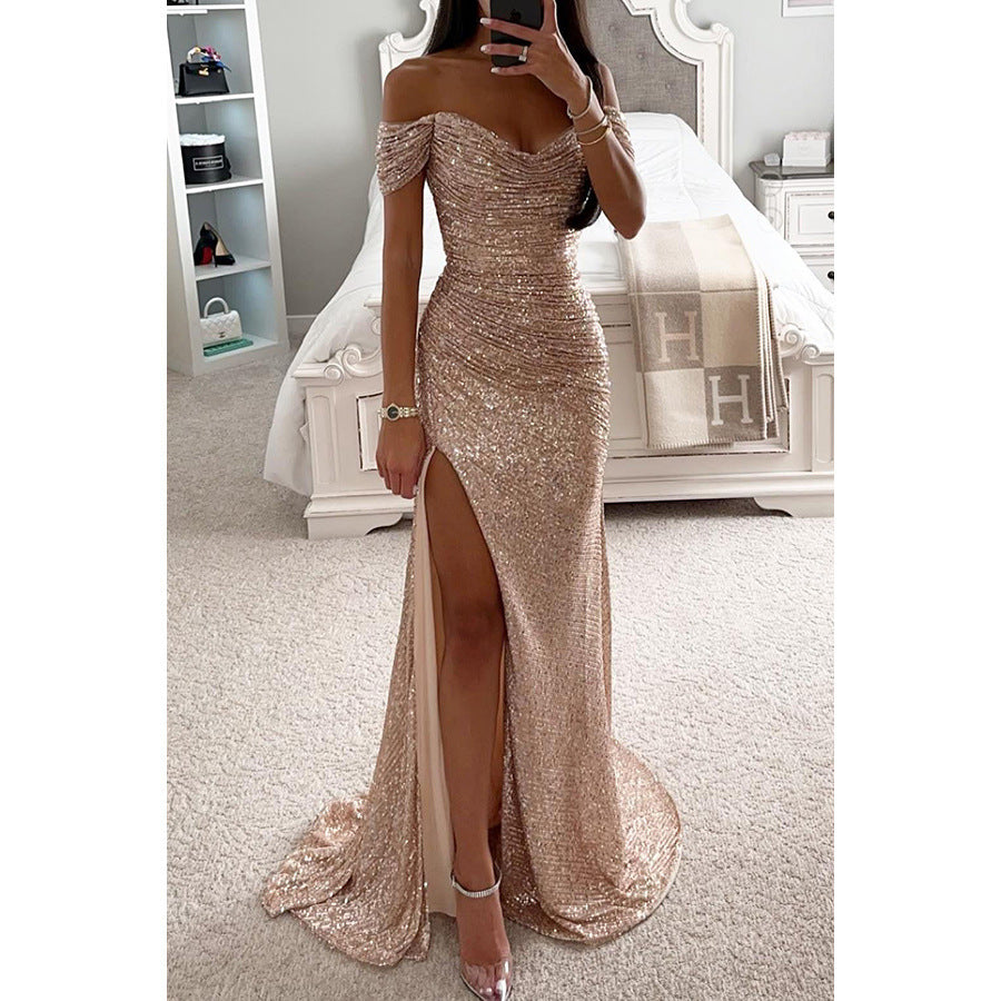 Valenzora | Festliches Paillettenkleid mit Schlitz