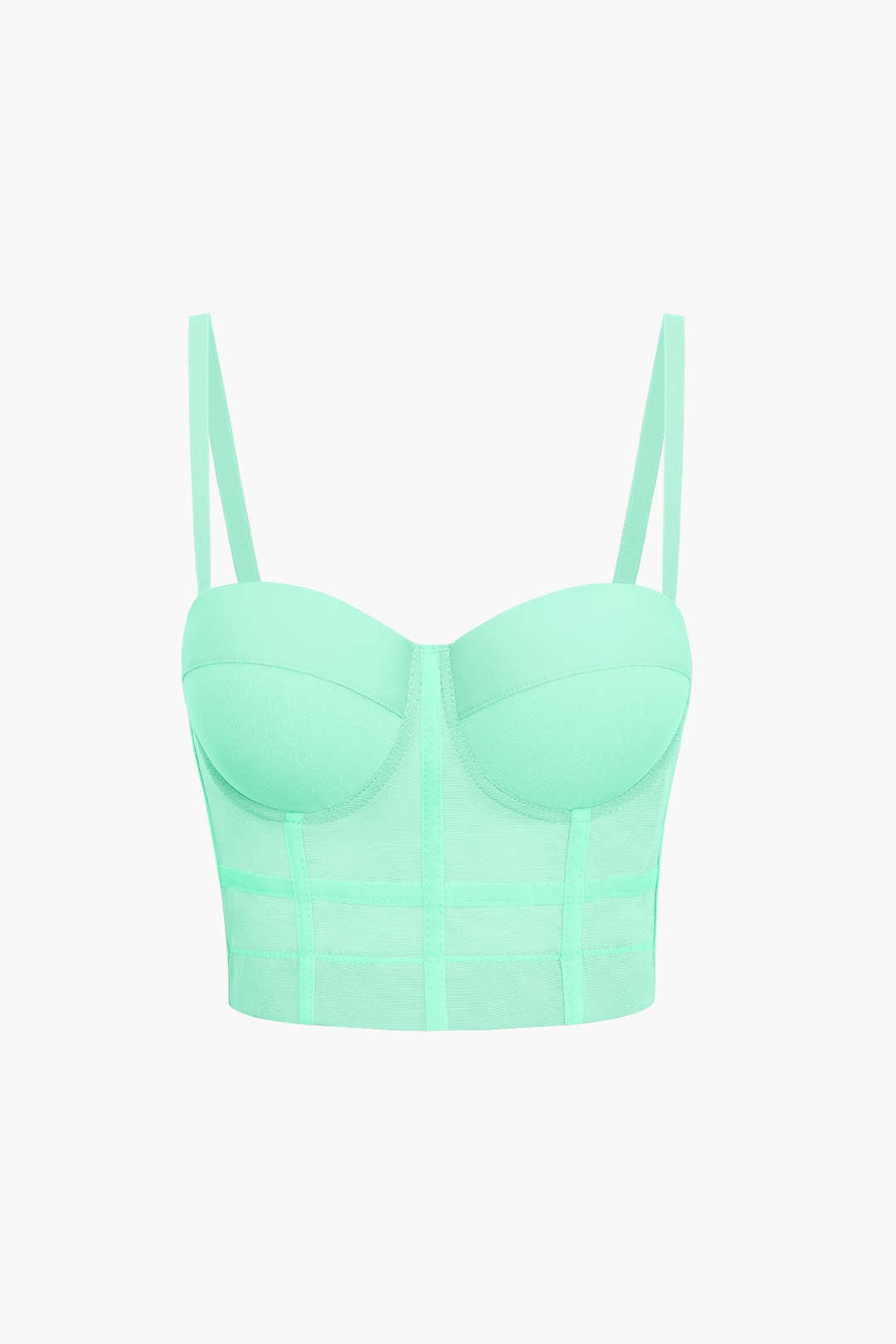 Valenzora | Figurbetontes Bustier-Top mit Bügelkörbchen und transparenter Mesh-Struktur