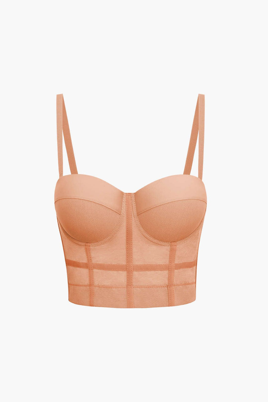 Valenzora | Figurbetontes Bustier-Top mit Bügelkörbchen und transparenter Mesh-Struktur