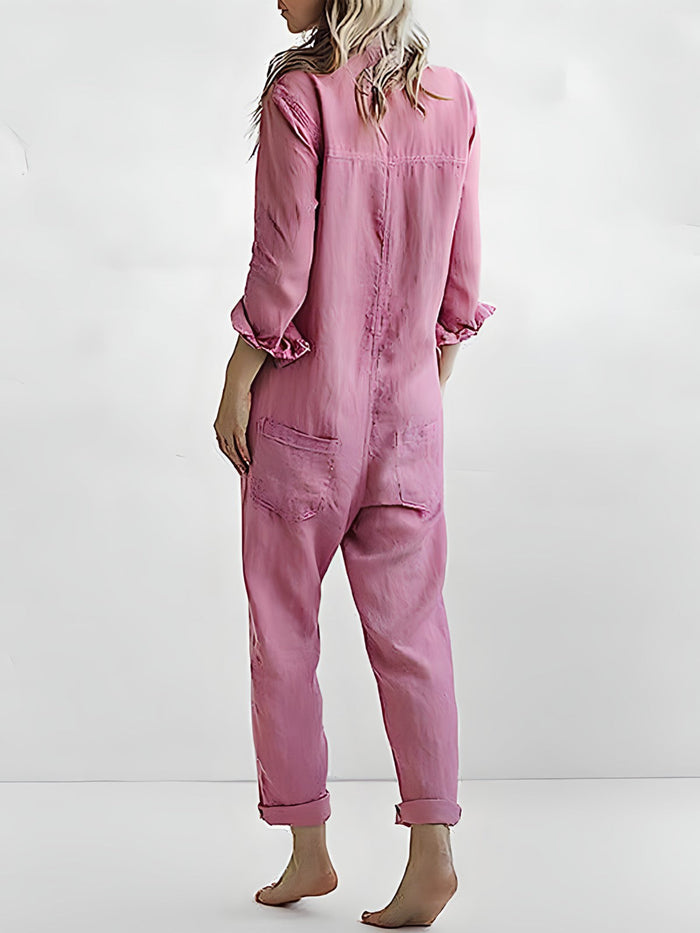 Scarlett™ – Langärmeliger Overall mit Knöpfen