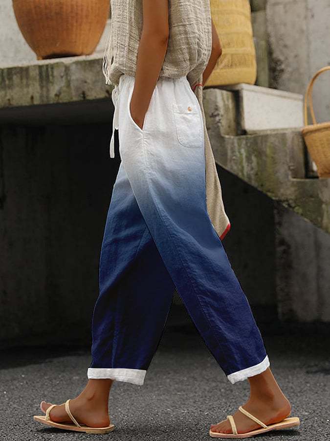 Valenzora | Comfortable wide-leg trousers with a modern print for women