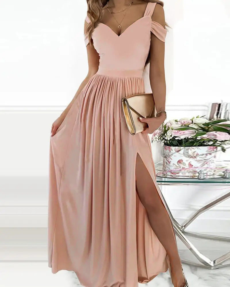 Valenzora | Boho Spaghetti Strap Long Flowing Dress with Slit