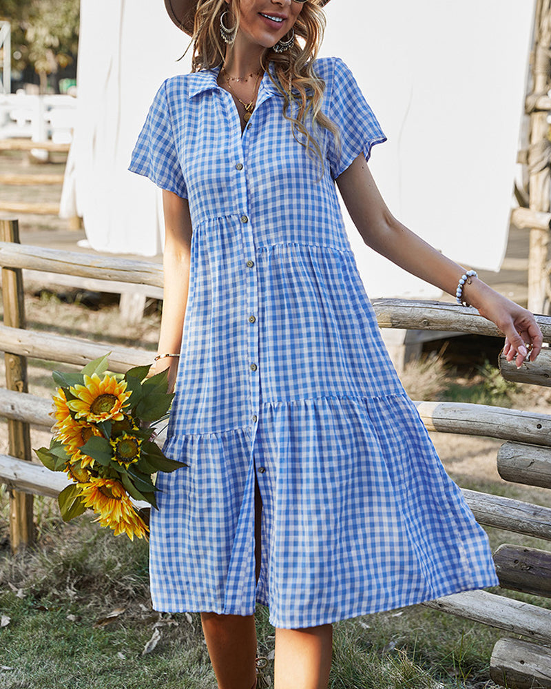 Valenzora | Lässiges Hemdblusenkleid mit Karomuster