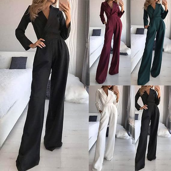 Valenzora Langarm-Jumpsuit mit schmaler Passform für Damen