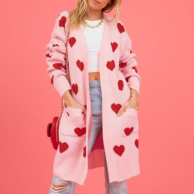 Valenzora | Cute cardigan with heart pattern