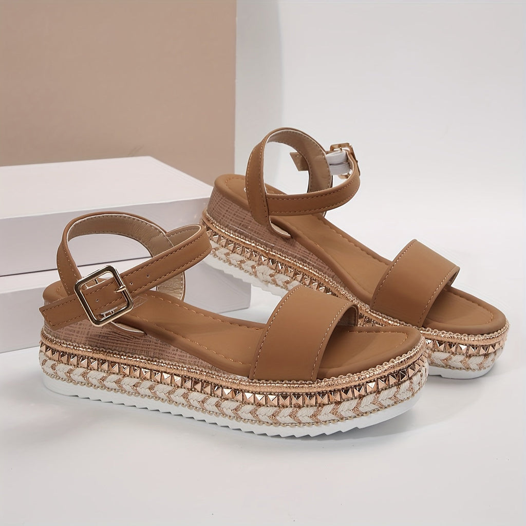 Valenzora | Elegant Women's Buckle Comfort Platform Sandals