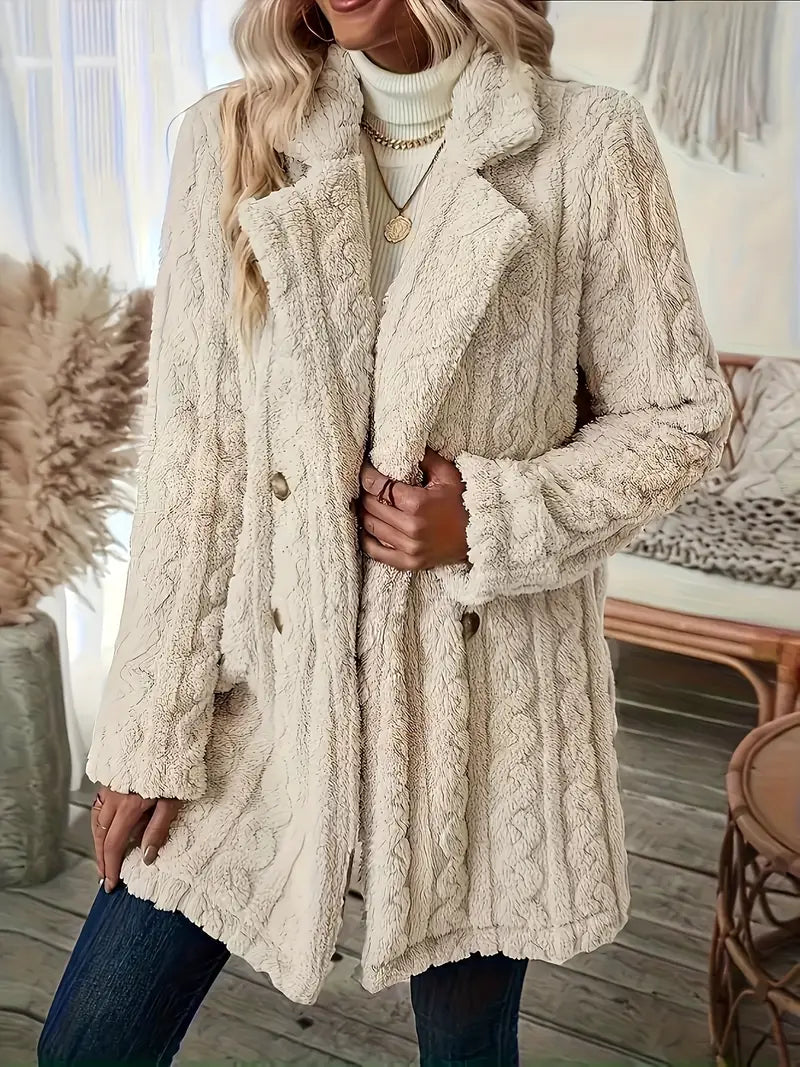 Valenzora | Soft, solid-color thermal coat with long sleeves