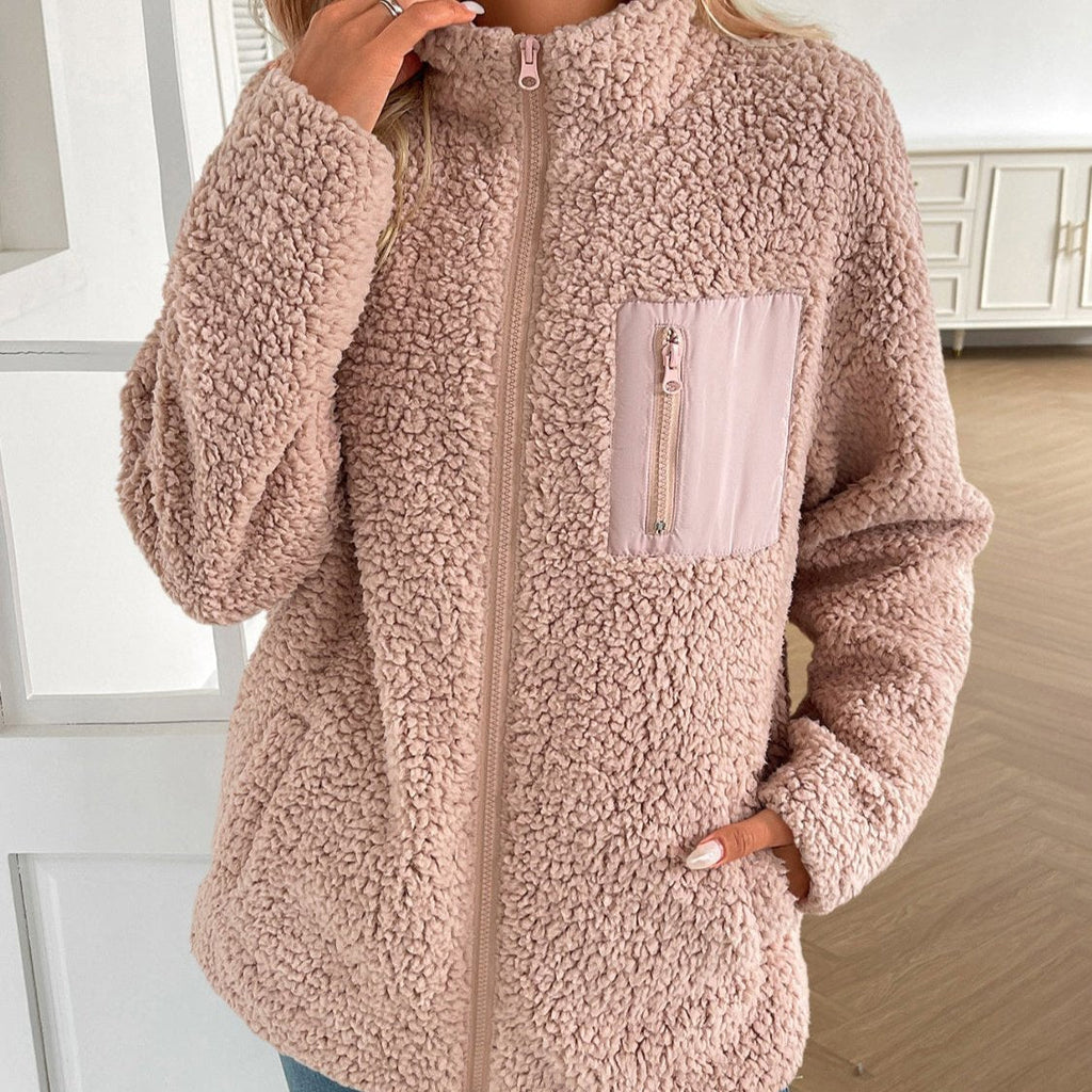 Valenzora | Casual Winter Zip-Up Fuzzy Jacket for Women