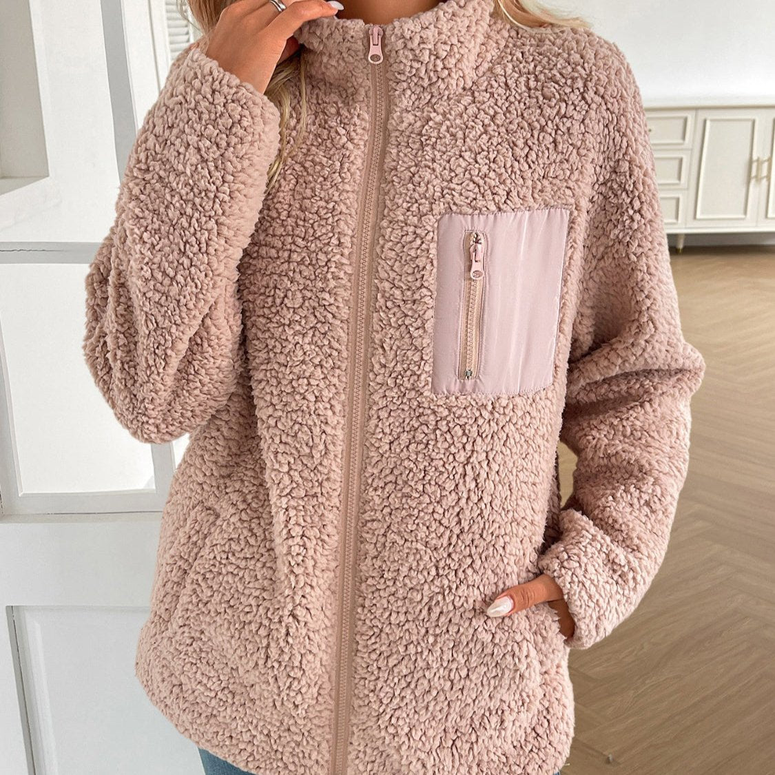 Valenzora | Casual Winter Zip-Up Fuzzy Jacket for Women