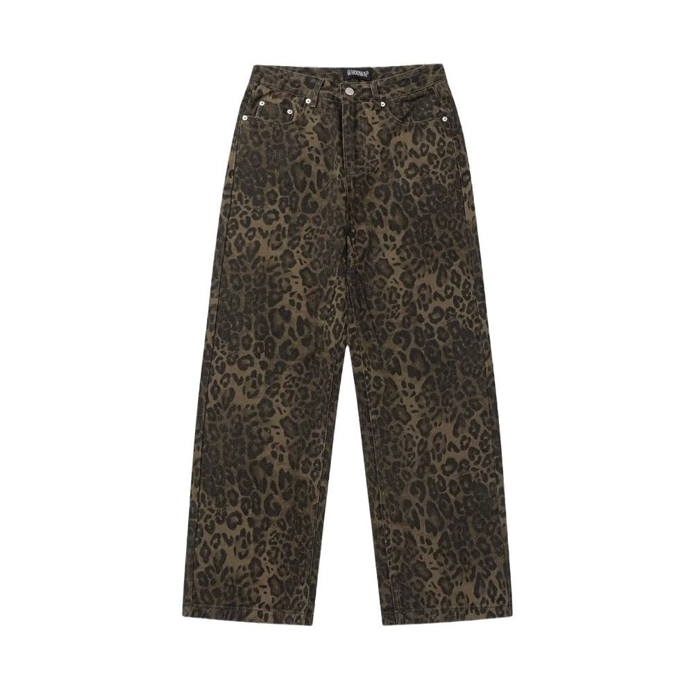 Leopard print jeans