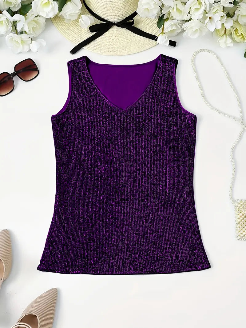 Valenzora | Elegantes, ärmelloses Top mit Pailletten
