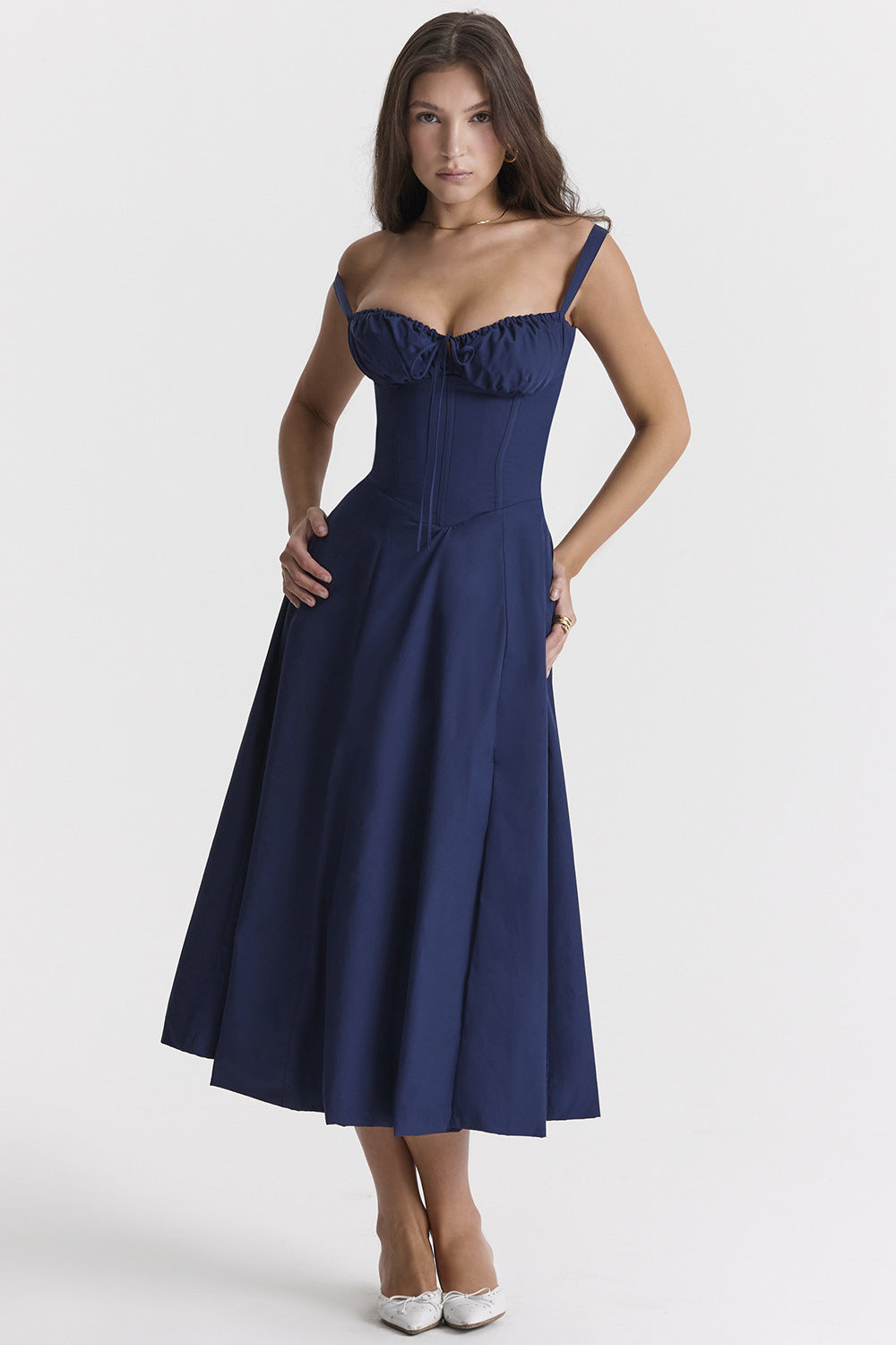 Valenzora cut sundress for women with French flair and seductive hip slit"