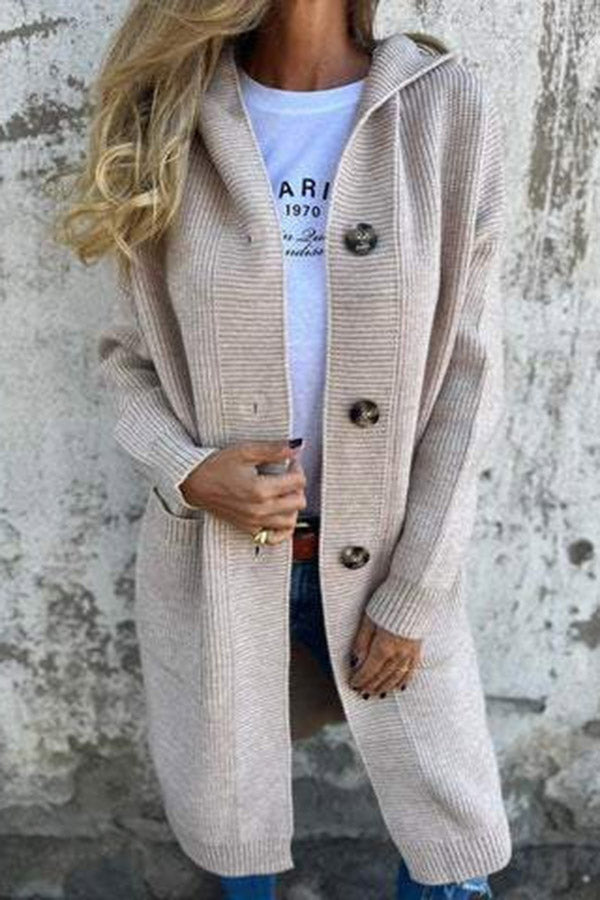 Valenzora | Lässige Strickjacke mit Kapuze für Damen für den Herbst