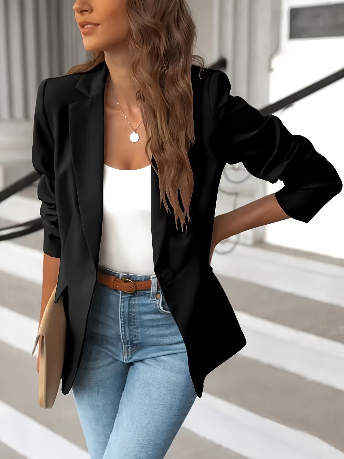 Valenzora | Stylish Autumn Classic Business Blazers with Side Pockets for Women