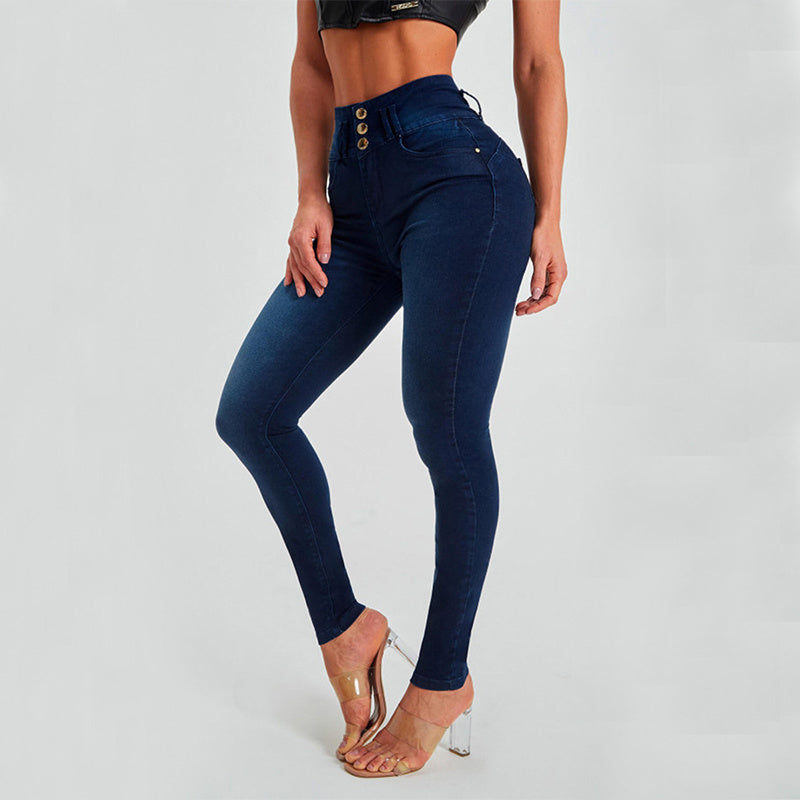 Valenzora High-Waist-Jeans mit engem Stretch-Schnitt und Po-Lifting-Effekt