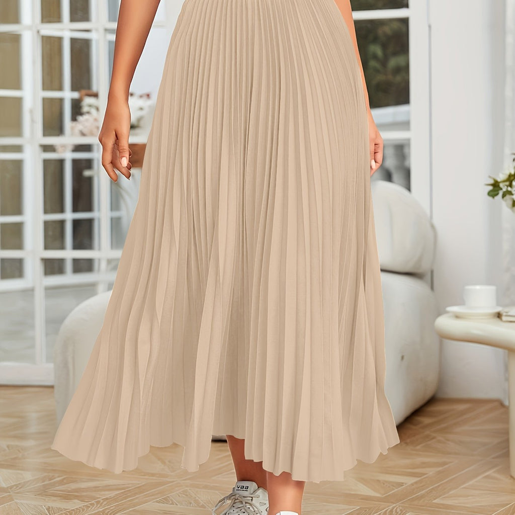 Valenzora | Pleated plain curly skirt
